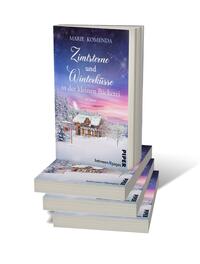Bücherstapel des Buches „Zimtsterne und Winterküsse in der kleinen Bäckerei“