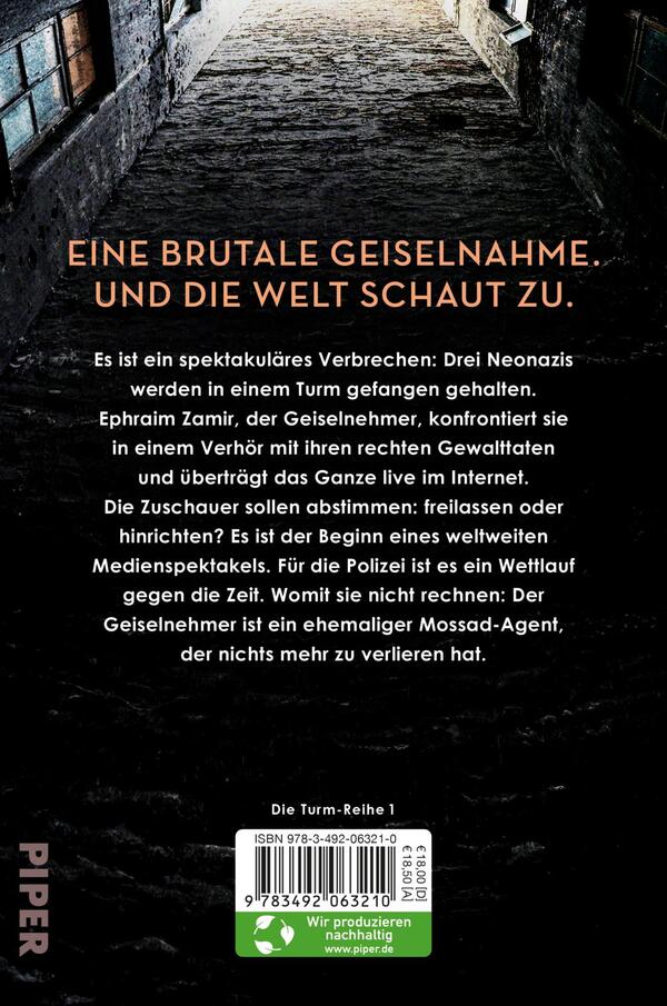 Rückansicht des Buches „Turmschatten“