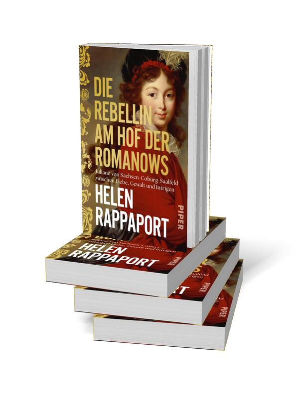Bücherstapel des Buches „Die Rebellin am Hof der Romanows“