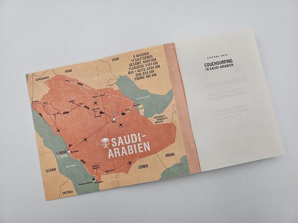 Außenansicht des Buches „Couchsurfing in Saudi-Arabien“