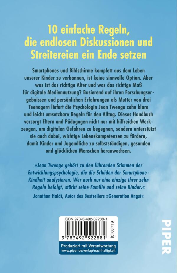 Rückansicht des Buches „10 Regeln zum Schutz unserer Kinder in einer digitalen Welt“