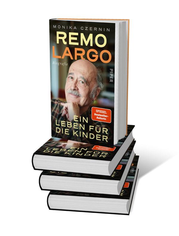 Bücherstapel des Buches „Remo Largo – Ein Leben für die Kinder“