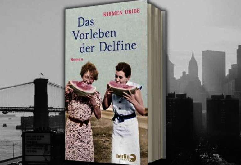 Kirmen Uribes „Das Vorleben der Delfine“ vor der schwarz-weiß Skyline von New York