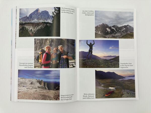 Innenansicht des Buches „Alpensolo“
