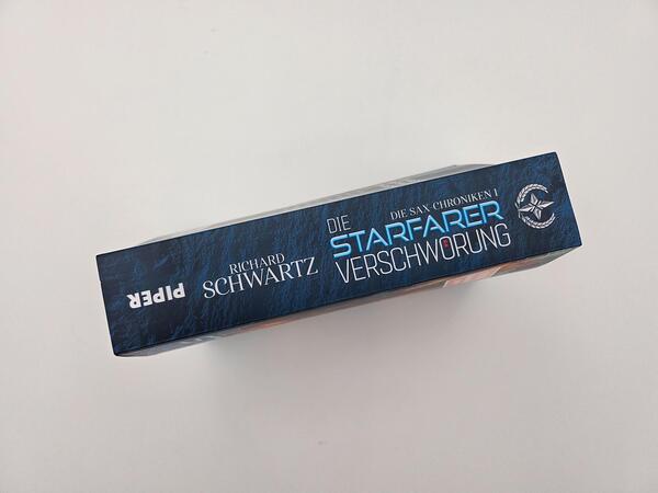Innenansicht des Buches „Die Starfarer-Verschwörung“