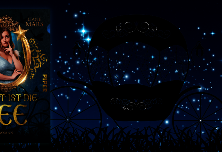 Liane Mars' „Selbst ist die Fee“ vor nachtschwarzem Hintergrund mit Silhouette einer Kutsche