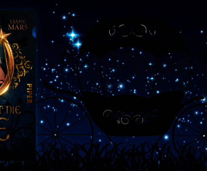 Liane Mars' „Selbst ist die Fee“ vor nachtschwarzem Hintergrund mit Silhouette einer Kutsche