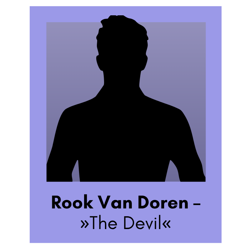 Portrait-Silhouette eines Mannes. Darunter steht der Name dieses Hollow Boys: Rook Van Doren – „The Devil“